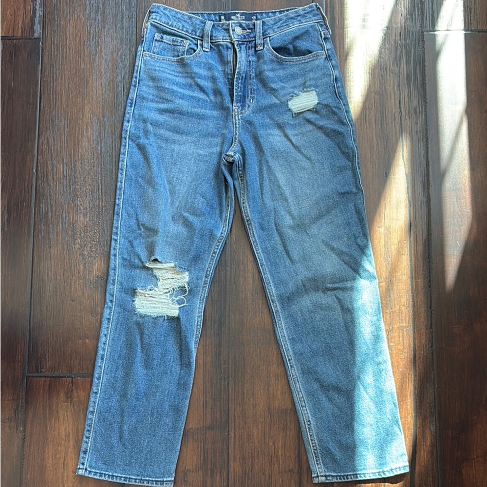 Hollister Blue Distressed Ankle Jeans